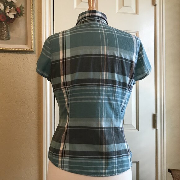 Vintage Cap Sleeve Button Down Blouse - Size PM - Picture 4 of 6